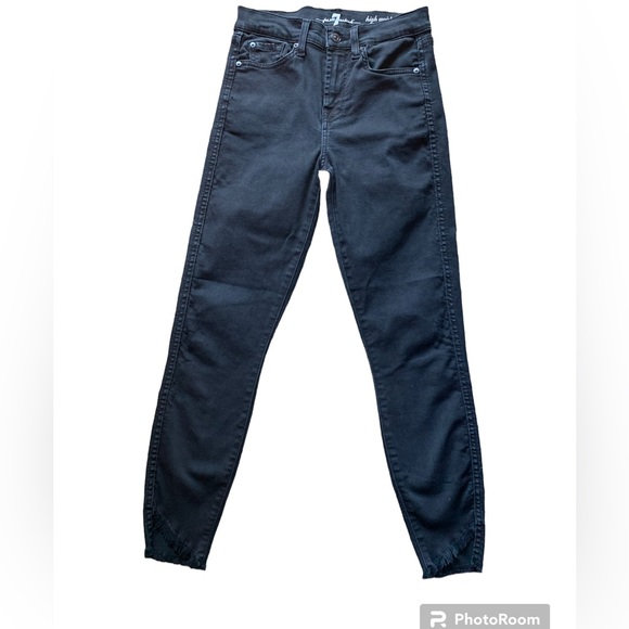 7 For All Mankind Denim - 7 for all mankind black jeans. High rise ankle gwenevere. Size 25.